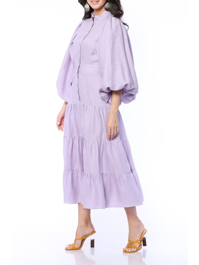 TGH LINO ROCHIE MIDI CU TALIE JOASA SI VOLANE