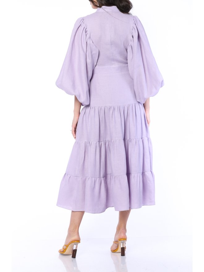 TGH LINO ROCHIE MIDI CU TALIE JOASA SI VOLANE