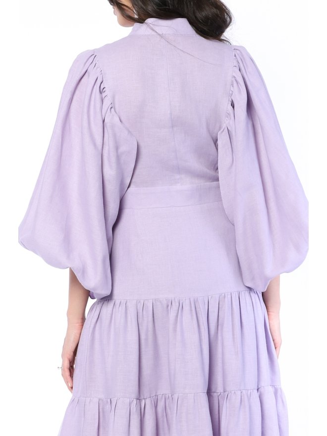 TGH LINO ROCHIE MIDI CU TALIE JOASA SI VOLANE