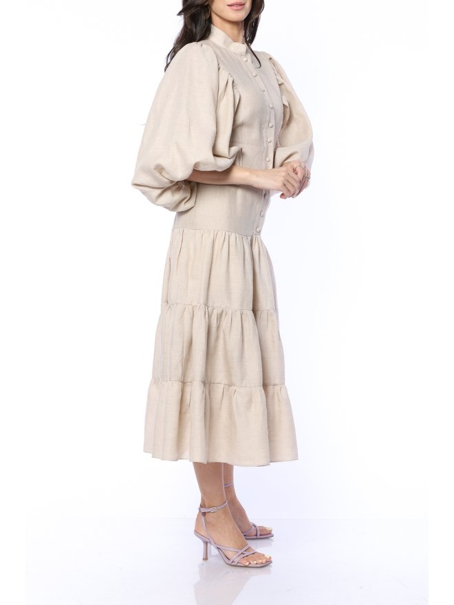 TGH LINO ROCHIE MIDI CU TALIE JOASA SI VOLANE