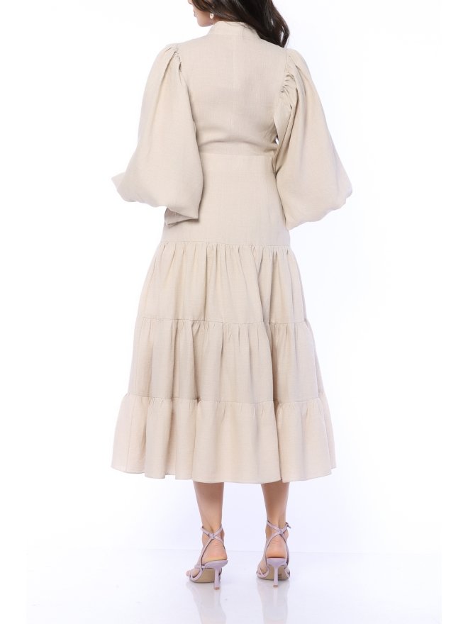 TGH LINO ROCHIE MIDI CU TALIE JOASA SI VOLANE