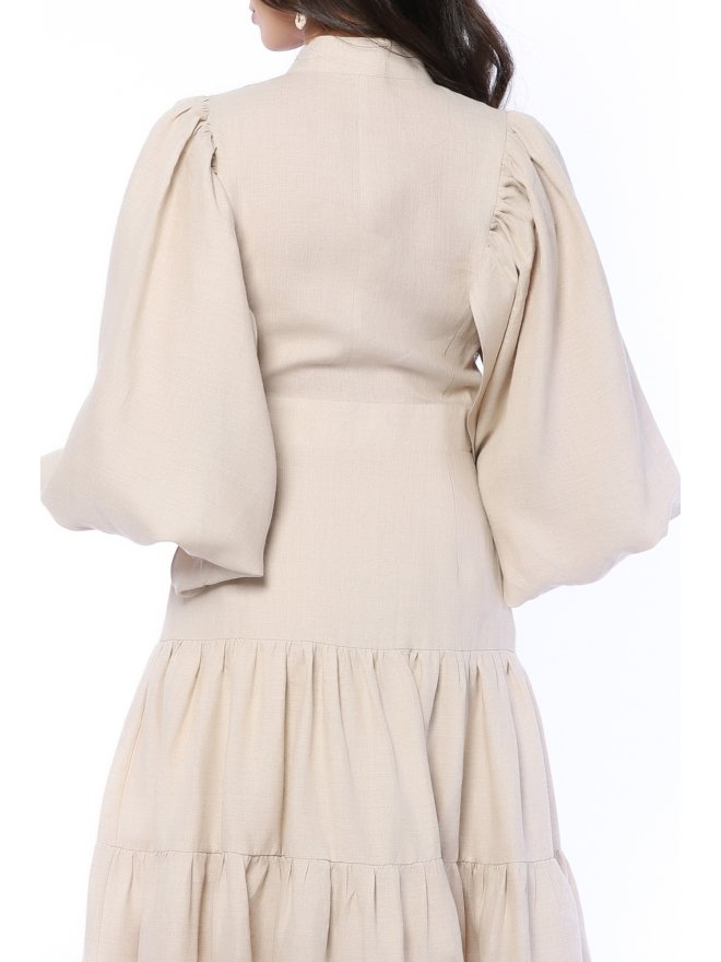 TGH LINO ROCHIE MIDI CU TALIE JOASA SI VOLANE