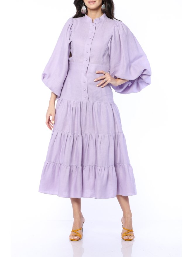 TGH LINO ROCHIE MIDI CU TALIE JOASA SI VOLANE