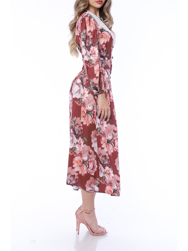 TGH ROCHIE MIDI CU GULER BRODAT FALLEN LEAVES