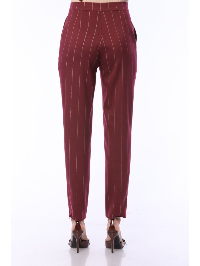Pantaloni Stil Tigareta Cu Dungi