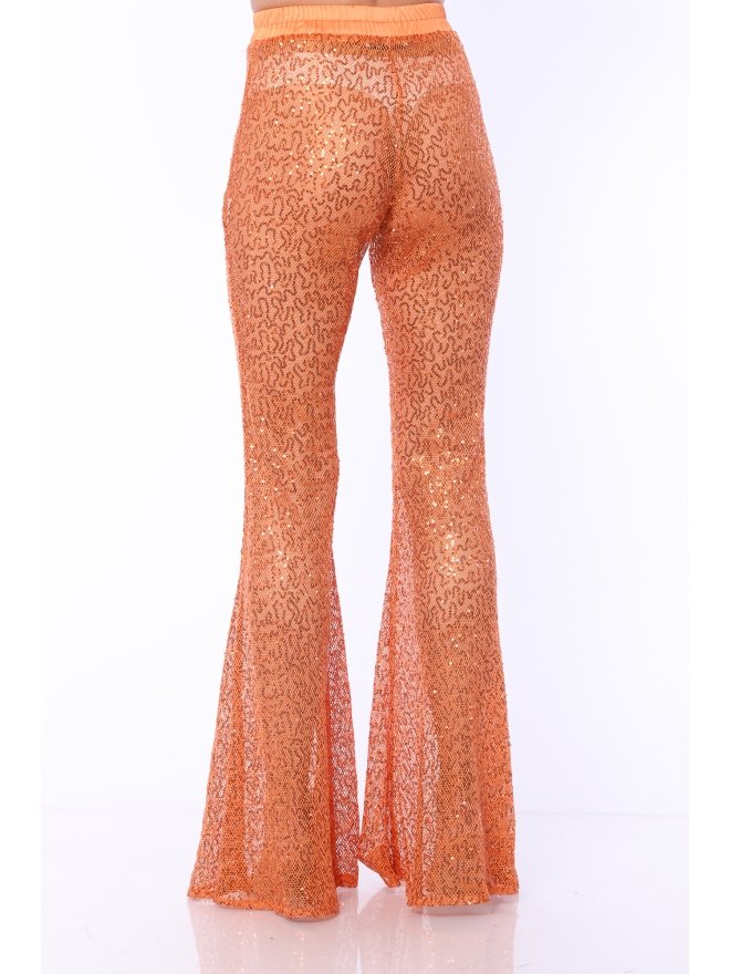 TGH PANTALONI EVAZATI SUMMER SEQUINS BEACH DIN PAIETE