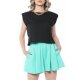 JOINS TRICOU CROPPED NEGRU STAR CU UMERI INALTI