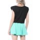 JOINS TRICOU CROPPED NEGRU STAR CU UMERI INALTI