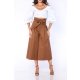 POESSE PANTALONI CULOTTES CU TALIE INALTA PAPER BAG