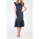 CARLA LINO FRONT BUTTONS RUFFLED MIDI DRESS