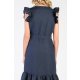 CARLA LINO FRONT BUTTONS RUFFLED MIDI DRESS