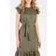 CARLA LINO FRONT BUTTONS RUFFLED MIDI DRESS