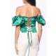 TGH CORSET DIN SATIN CU MANECI BUFANTE