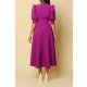 TGH ROCHIE MIDI A-LINE FANCY CU MANECI BUFANTE