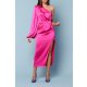 TGH ROCHIE MIDI DIN SATIN EVENT CU MANECA BUFANTA