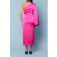 TGH ROCHIE MIDI DIN SATIN EVENT CU MANECA BUFANTA