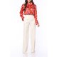 TGH TUXEDO STYLE PLEATED WAIST WIDE-LEG PANTS