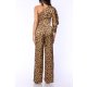 TGH SALOPETA ANIMAL PRINT CU O MANECA SI PANTALON PALAZZO