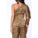 TGH SALOPETA ANIMAL PRINT CU O MANECA SI PANTALON PALAZZO