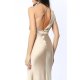 TGH ROCHIE MAXI DIN SATIN PE UN UMAR CU TOP PLISAT