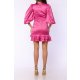 TGH ROCHIE MINI DIN SATIN CU VOLANE ASIMTERICE