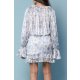 TGH CAMASA CU VOLANE SI PRINT FLORI BLUE