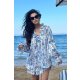 TGH CAMASA CU VOLANE SI PRINT FLORI BLUE