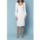 TGH ROCHIE MIDI EXQUISITE CU CORSET SI MANSETE DIN PENE