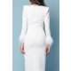 TGH ROCHIE MIDI EXQUISITE CU CORSET SI MANSETE DIN PENE