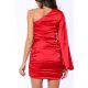 TGH ONE PUFFED SLEEVE SATIN MINI DRESS