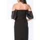 TGH ROCHIE MIDI CU CORSET SI INSERTII DIN SATIN 