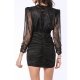 TGH ROCHIE MINI LACE&GLITTER CU DRAPAJE