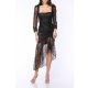 TGH ROCHIE MIDI LACE&GLITTER CU VOLANE ASIMETRICE