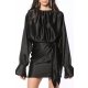 TGH WIDE CUFFS & WAIST SCARF SATIN MINI DRESS