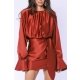 TGH WIDE CUFFS & WAIST SCARF SATIN MINI DRESS