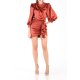 CARLA GLAM PUFFED SLEEVES DRAPED SATIN MINI DRESS