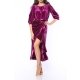 TGH ROCHIE MIDI VELVET DREAMS CU VOLAN ASIMETRIC 