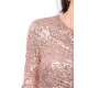 TGH ELECTRIC ONE-SLEEVE DEEP SLIT SEQUINS MAXI DRESS