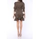 TGH GOLDEN VIBES PUFFED SLEEVES RUFFLED MINI DRESS