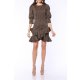 TGH GOLDEN VIBES PUFFED SLEEVES RUFFLED MINI DRESS