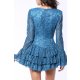 TGH SENSUAL ASYMMETIC RUFFLES LACE MINI DRESS