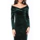 TGH ROCHIE MIDI DIN CATIFEA BODYCON CU UMERI GOI