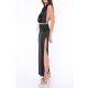 TGH ROCHIE MAXI DRAMA DIN SATIN CU SPATE DECUPAT