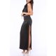 TGH ROCHIE MAXI DRAMA DIN SATIN CU SPATE DECUPAT