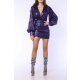 TGH ROCHIE MINI METALIZATA PURPLE RAIN CU PLISEURI 