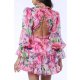 TGH ROCHIE MINI CU VOLANE SI PRINT FLORAL