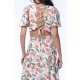 TGH ROCHIE MIDI TIMELESS FLORAL CU SNURURI