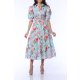 TGH ROCHIE MIDI GARDEN RADIANCE CU PRINT FLORAL SI VOLAN