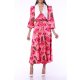 TGH ROCHIE MIDI CU GULER ASCUTIT FUCHSIA SPLASH 