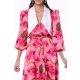 TGH ROCHIE MIDI CU GULER ASCUTIT FUCHSIA SPLASH 